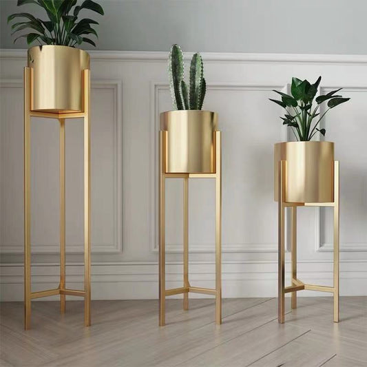 Plant Gold Pot with Gold Stand 60cm-90cm