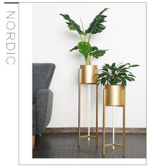 Plant Gold Pot with Gold Stand 60cm-90cm