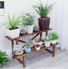 2-Tier Wooden Plant Rack