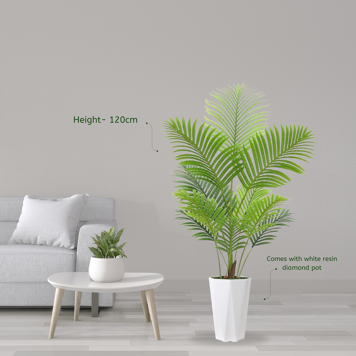 Artificial Areca Palm - Fake Plants Palm Tree Faux Tropical Palm Potted