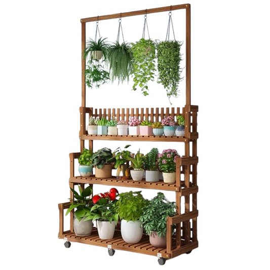 3 Tier Wooden plant rack 185cm Tall