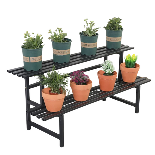 Stainless steel Plant Rack Black 2 Tier