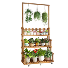 3 Tier Wooden plant rack 185cm Tall