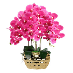 Orchid in Pot - Hammered Gold (60cm)