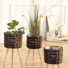 Rattan Reed Basket With Stand