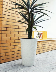 Ellipse Tall Imitation Cement Pot (White)