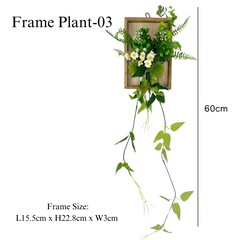 Artificial Daisy Clematis Vine Hanging Wooden Frame