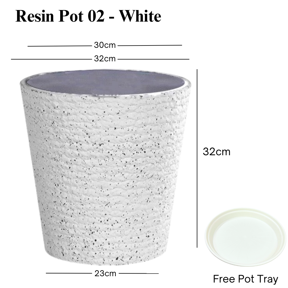 Thick Resin Cylindrical Pot (White)