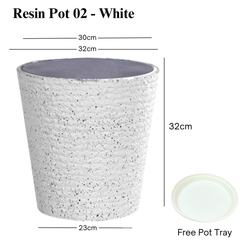 Thick Resin Cylindrical Pot (Grey)