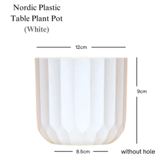 Small Nordic Plastic Pot - Brown / White (9cm)