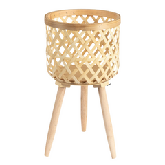 Three Legged Weave Bamboo Basket