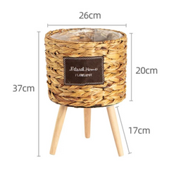 Rattan Reed Basket With Stand