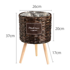 Rattan Reed Basket With Stand