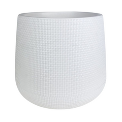 Resin Round Plant Pot (White)