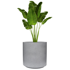 Imitation Round Plant Pot (Light Grey)