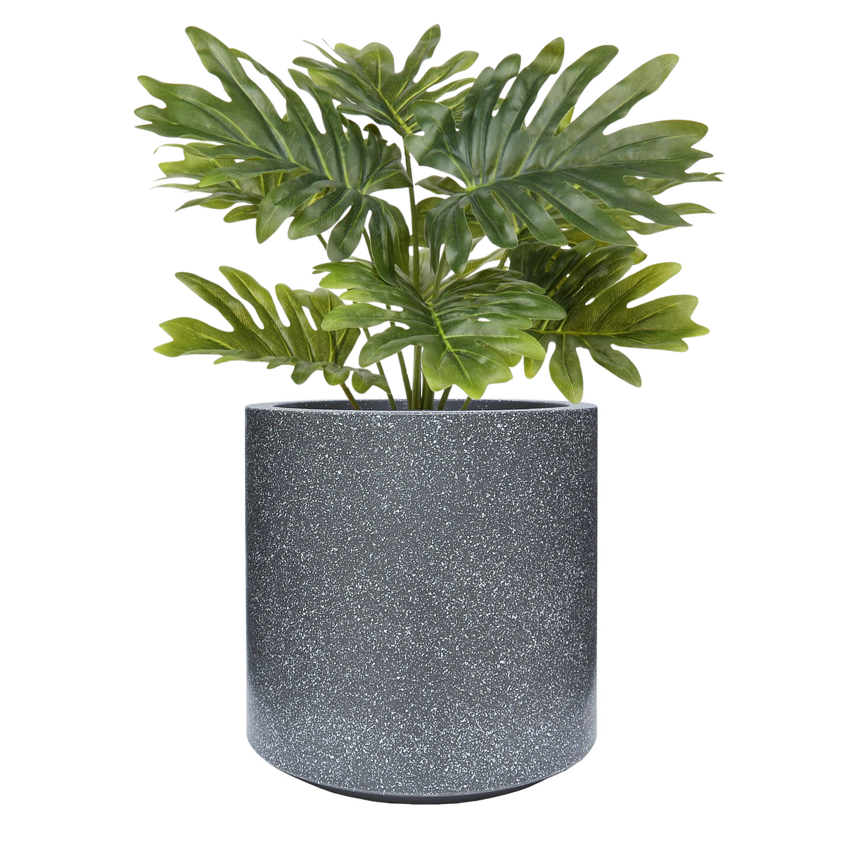 Imitation Round Plant Pot (Speckled Sky Grey)