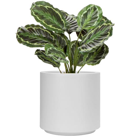 Imitation Round Plant Pot (White)