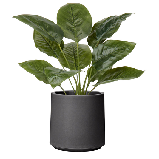 Imitation Round Plant Pot (Dark Grey)