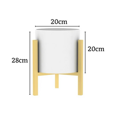 Low Round Steel Planter Stand (Gold)