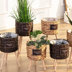 Rattan Reed Basket With Stand