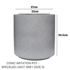 Imitation Round Plant Pot (Light Grey)