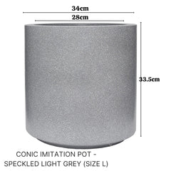 Imitation Round Plant Pot (Light Grey)