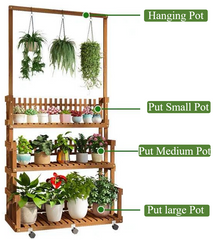 3 Tier Wooden plant rack 185cm Tall