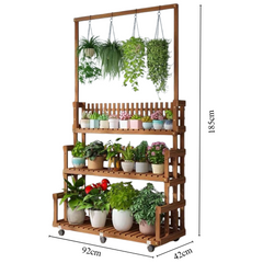 3 Tier Wooden plant rack 185cm Tall