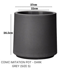 Imitation Round Plant Pot (Dark Grey)