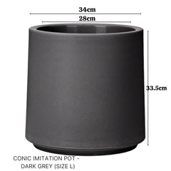 Imitation Round Plant Pot (Dark Grey)