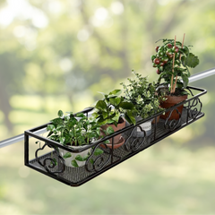 Metal Hanging Basket Rack Black(100cm)