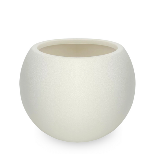 Simple Elegant White Bowl Design Resin Plant Pot