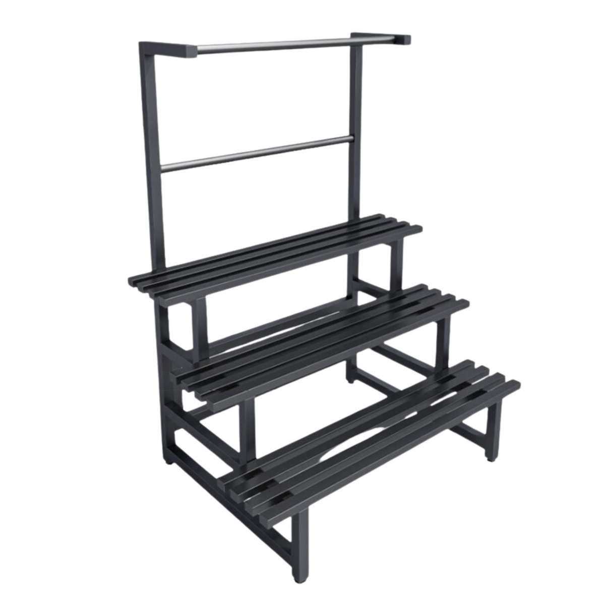 Stainless Steel Plant Rack Black 3 Tier with Rod