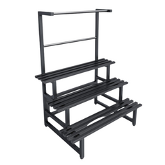 Stainless Steel Plant Rack Black 3 Tier with Rod