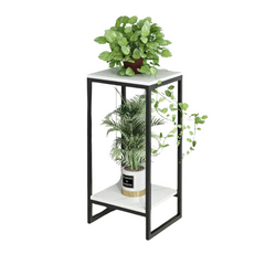 2 tier square plant rack Metal Black Frame