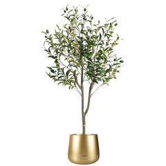 Gold Resin Round Plant Pot