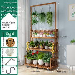 3 Tier Wooden plant rack 185cm Tall